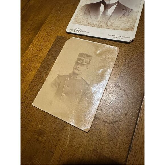 Vintage Antique pictures snapshot ephemera lot of 2 Solider and Man Retro - Picture 2 of 8